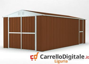 Box garage auto in Acciaio 327x611 legno scuro