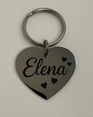 Portachiavi in acciaio e penna in bambù