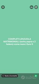 Lenzuola matrimoniali complete