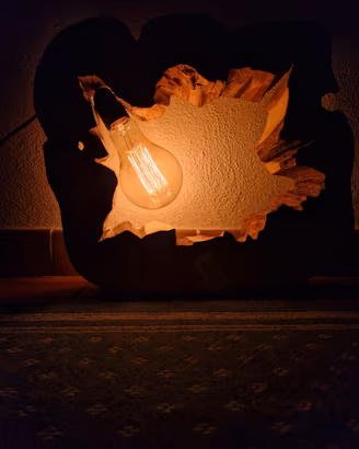 lampada legno