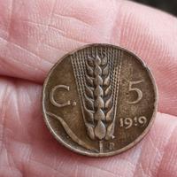 moneta 5 centesimi spiga 1919