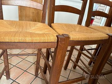 4 sedie in legno massello h 60cm