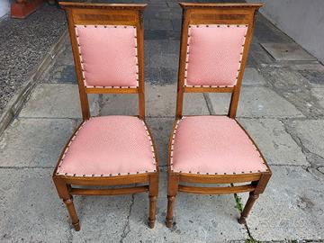 Sedie d’epoca in legno con seduta imbottita