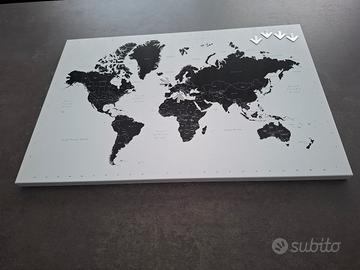 Lavagna magnetica world map 