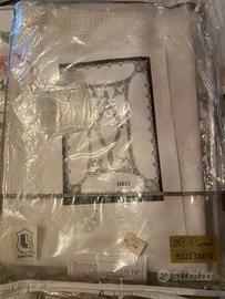 Completo  lino tovaglia/coperta ricamo cantu’