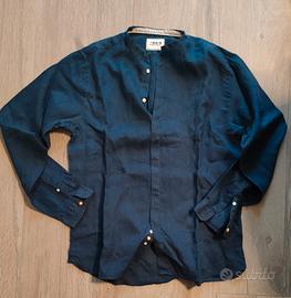 CAMICIA BERNA BLU NAVY CON COLLETTO COREANO