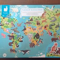 Puzzle Educativo Gli animali in estinzione Janod