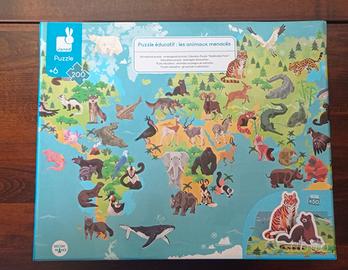 Puzzle Educativo Gli animali in estinzione Janod