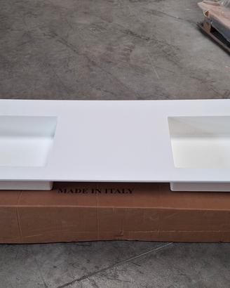 lavabo doppio in corian 175,5 x 52.2 x h12