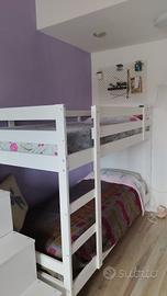 letto a castello Ikea Mydal in legno bianco