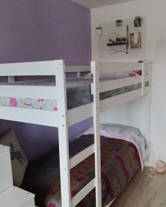 letto a castello Ikea Mydal in legno bianco