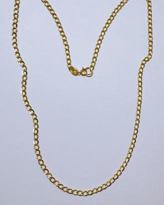 Collana groumette lucida e diamantata oro 18kt 750