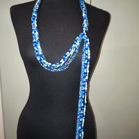 Collana 'sciarpina" in perle e pietre dure