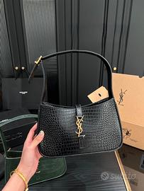 Borsa a tracolla Loulou YSL in pelle nera con stam