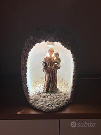 Lampada grotta con statua sant’ Antonio e bambino