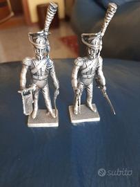 Statuine cavalleggero  trombettiere 1810 in argent