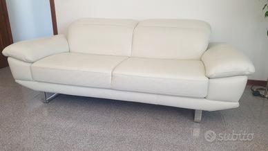 Divano pelle bianco 3 posti Divani&Divani 210x105