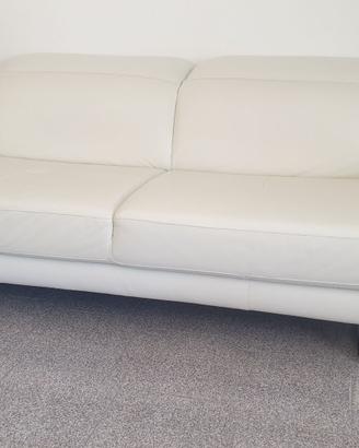 Divano pelle bianco 3 posti Divani&Divani 210x105