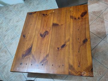 tavolino basso ampio 113x113cm alto 34cm abete