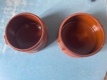 2 tegami in terracotta 18-20 cm.