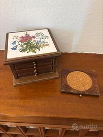 Set Sottobicchieri Vintage Legno e Sughero