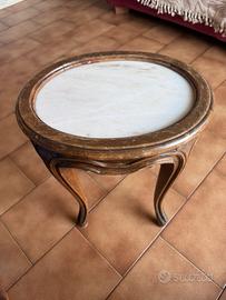Tavolino Antico in Marmo – Vintage, 36×28×44 cm