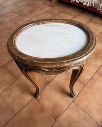 Tavolino Antico in Marmo – Vintage, 36×28×44 cm