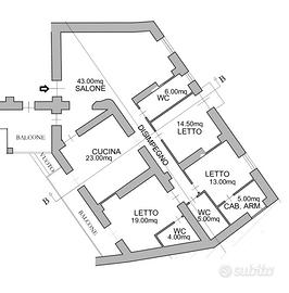 Ampio appartamento o studio ristrutturato rifinito