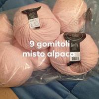 Gomitoli di Lana e cotone nuovi + ferri da maglia