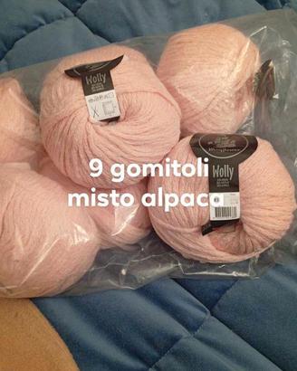 Gomitoli di Lana e cotone nuovi + ferri da maglia