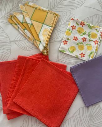 Set 14 Tovaglioli Cotone Misti Assortiti