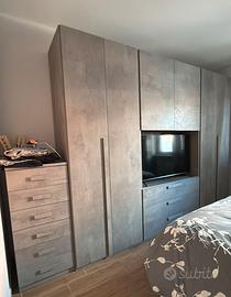 Armadio con settimino e 2 comodini