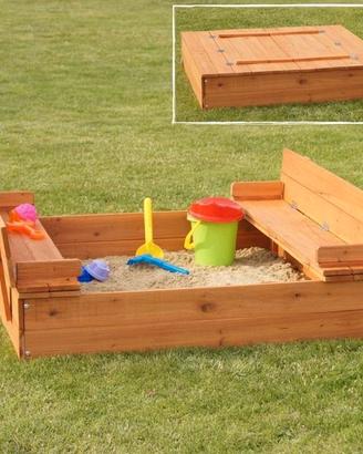 Sabbiera per bambini da esterno, giardino in legno