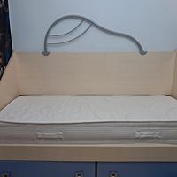 struttura letto singolo legno artigianale con rete