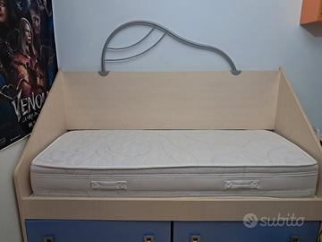 struttura letto singolo legno artigianale con rete