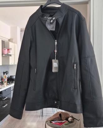 giacca in pelle nera