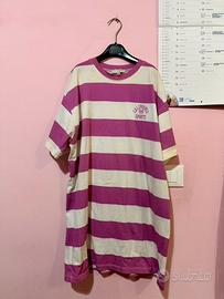 T-shirt righe rosa e panna oversize Pull&Bear