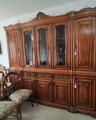 Credenza vetrina in legno stile classico