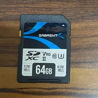 Sabrent SDXC Rocket V90 UHS-II 64gb Professional