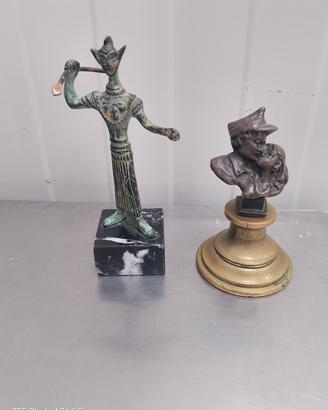 coppia di statuette in bronzo 