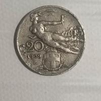 moneta vittorio Emanuele 3 , 1900 al 1943, 20 cent