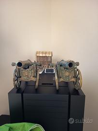 Cannoni più carrozza bronzo