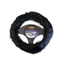 Coprivolante con pellicia ecologica nera