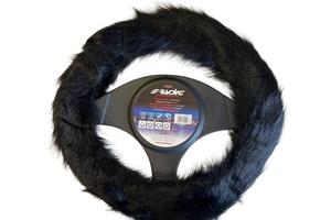 Coprivolante con pellicia ecologica nera