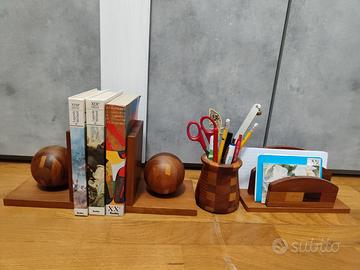 Set da scrivania in legno artigianale