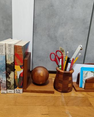 Set da scrivania in legno artigianale
