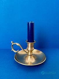 Candeliere portacandele in ottone vintage