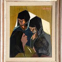 Paolo Manzi pittore quadro tela Tre figure