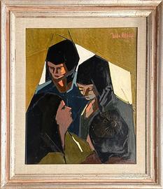 Paolo Manzi pittore quadro tela Tre figure