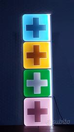 Insegna Luminosa 4 croci. modernariato